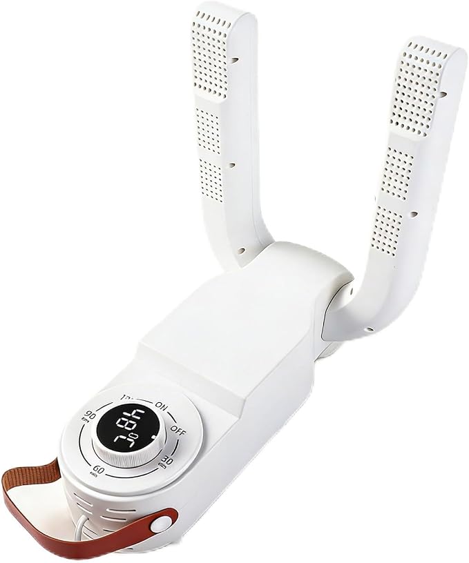 Shoe Dryer, Quick Drying Deodorizing Boot Dryer, Super Quiet, Overheating, Foldable Design Shoe Glove Warmer for Shoes Socks Ski Boots, White (US Plug 110V)