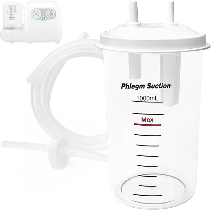 1000ml Liquid Storage Bottle Kit for Portable Suction- Collection Bottle, Main Suction Tube, Connection Tube and Air Filter