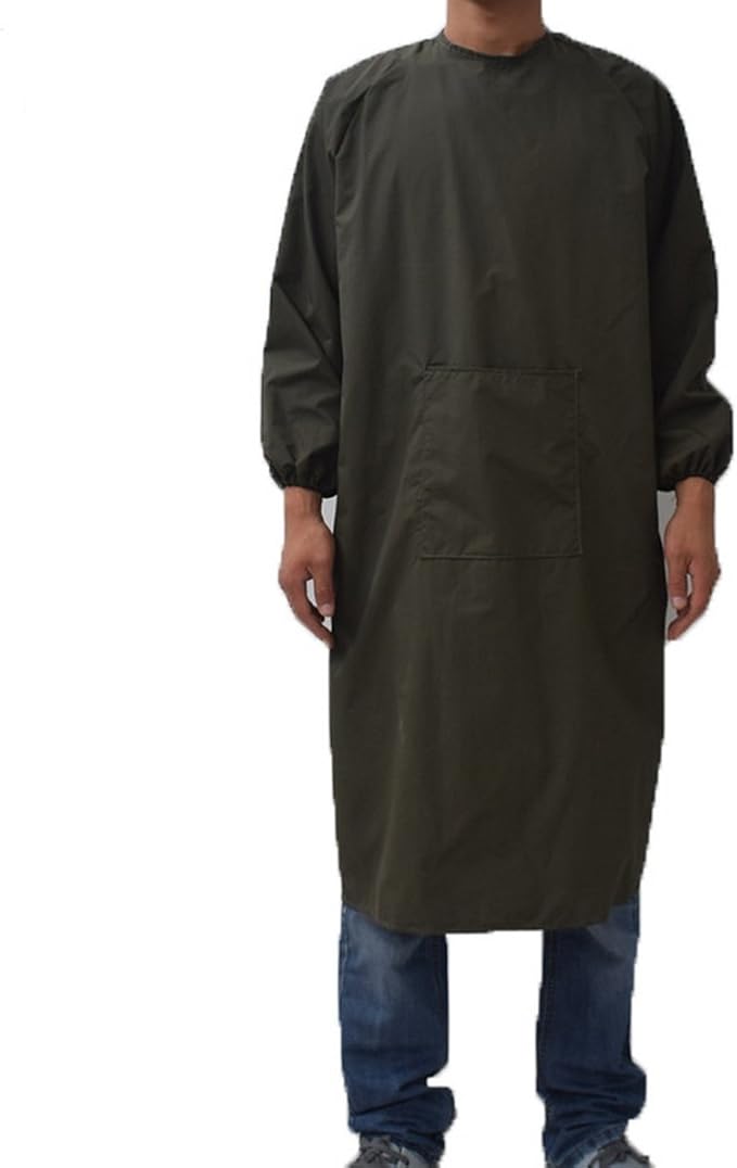 Adults Long Sleeve Cooking Kitchen Apron Waterproof Artist Drawing Apron