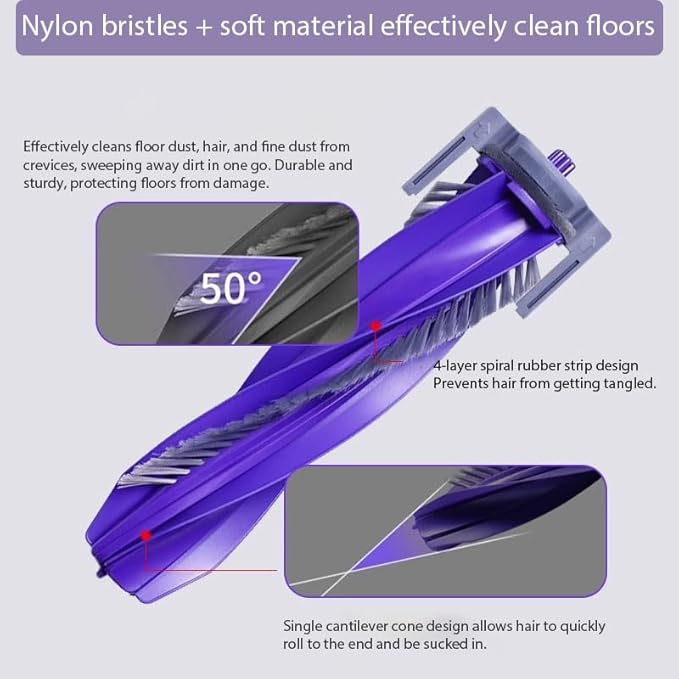 Replacement Parts for Narwal Freo Z10/Freo Z10 Ultra Robot Vacuum Accessories,2 Main Brushes,1 Main Brush Cover (Combo Set)