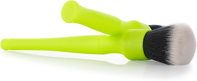 Detail Factory - Synthetic Detailing Brush Set - Long & Short Brush - Ultra-Soft Interior Car Cleaning Brushes for, Screens, Emblems, & Tight Spaces - Lime Green