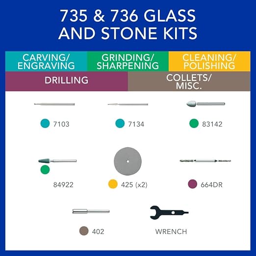 Dremel 735-01 8-Piece Glass and Stone Accessory Micro Kit