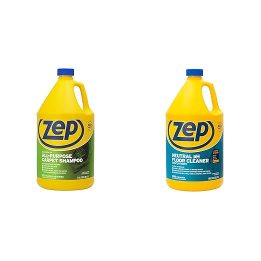 Zep All-Purpose Carpet Shampoo Concentrate and Neutral pH Industrial Floor Cleaner - ZUCEC128 1 Gallon and ZUNEUT128 1 Gallon - The Ultimate Floor Cleaning Bundle