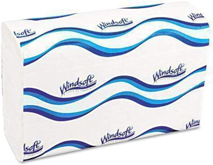 Windsoft Embossed C-Fold 1-Ply Paper Towels - 200 Sheet per Pack / 12 Packs per Carton
