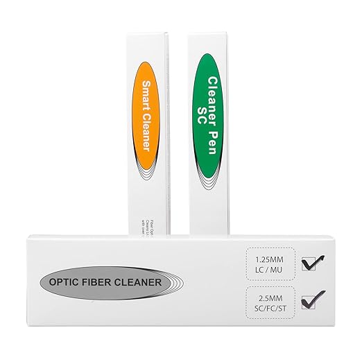 fyboptwu- 2 pcs Fiber Optic Cleaner Fiber Optic Tools Cleaing Pen for LC/MU 1.25mm Connectors & SC/ST/FC 2.5mm Connectors, Efficient Fiber Cleaner Pen