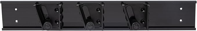 Restaurantware 17.7 Inch Snap-In Design Mop Holder, Black Plastic, 3 Customizable Slots, Screws Included