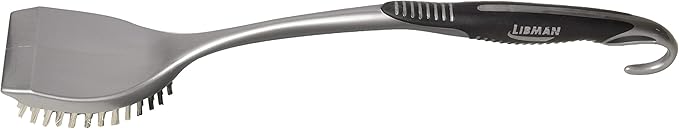 Libman 566 Long Handle Stainless Steel BBQ Brush with Ergonomic Handle