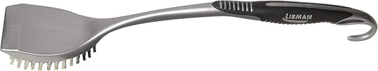 Libman 566 Long Handle Stainless Steel BBQ Brush with Ergonomic Handle