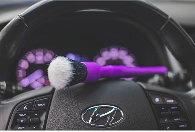 Detail Factory - Synthetic Detailing Brush Set - Ultra-Soft Interior Car Cleaning Brushes for, Screens, Emblems, & Tight Spaces - Purple