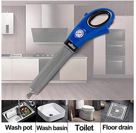 InstaPlunge Electric Plunger System - Unclog and Clear Toilet and Drain Blockage with a Push of a Button, Works in Seconds to Clear Toilets, Shower Drains, Bathroom/Kitchen Sink (Blue/Grey)