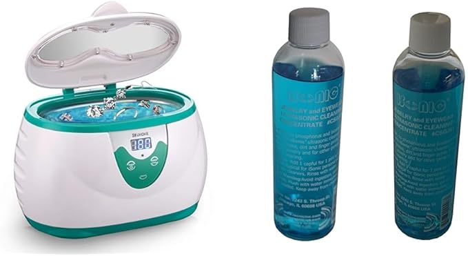Ultrasonic Cleaner, UKOKE 3800S Professional Ultrasonic Jewelry Cleaner with Timer & iSonic - CSGJ01x2 CSGJ01-8OZx2 Ultrasonic Jewelry/Eye Wear Cleaning Solution Concentrate (Pack of 2)