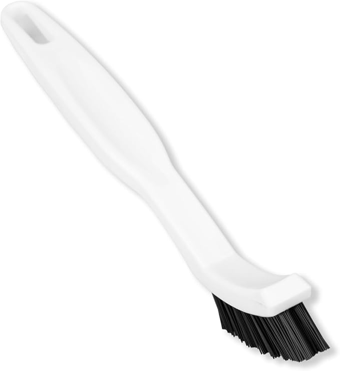 SPARTA Flo-Pac Grout Brush Detail Crevice Brush, Firm Chemical-Resistant Nylon Bristles with Angled Ergonomic Handle, Hanging Holes for Tile, Grout, Corners, Boxes, 8 Inches, White (Pack of 24)