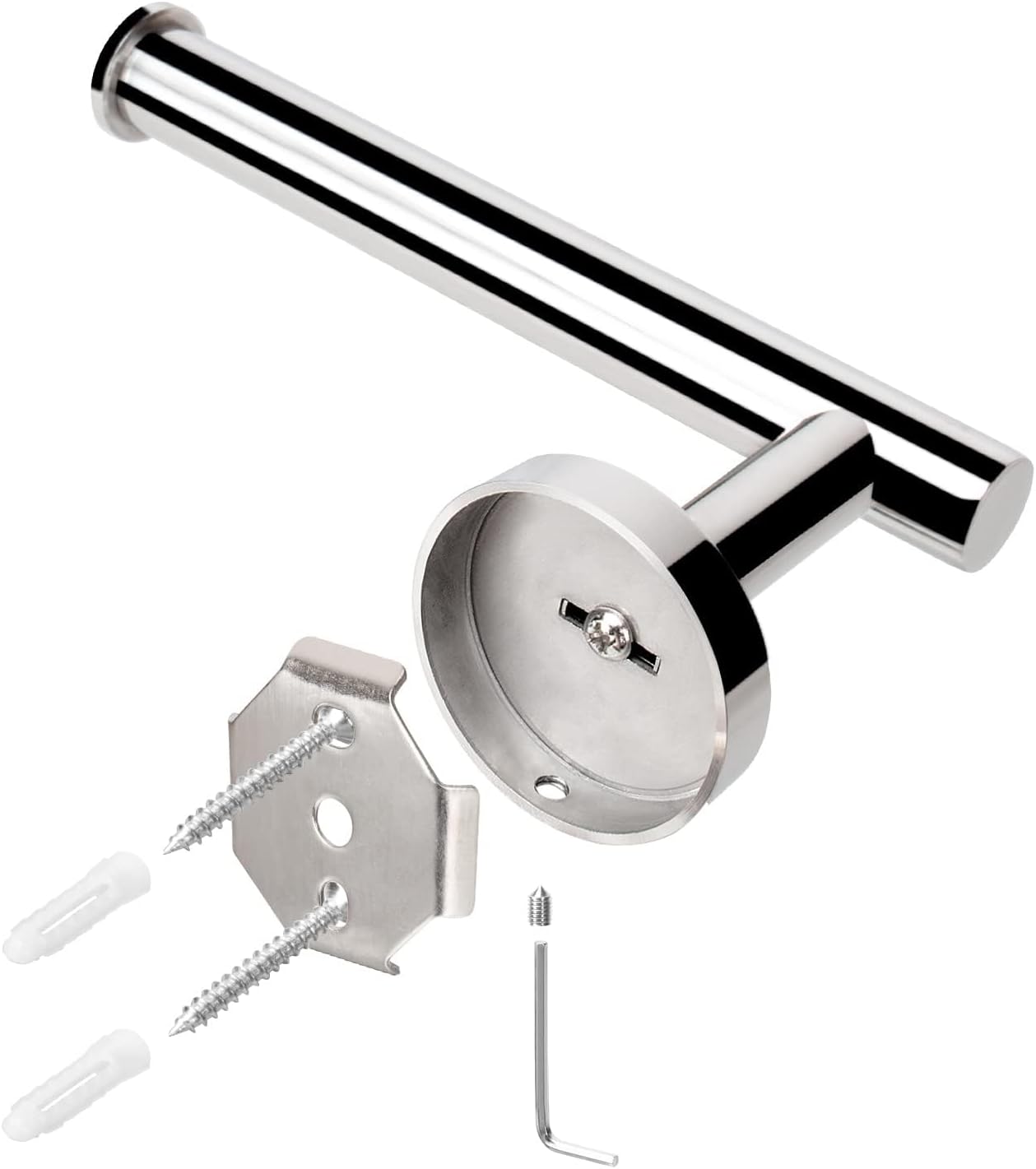 NearMoon Bathroom Toilet Paper Holder, Premium SUS304 Stainless Steel Rustproof Wall Mounted Toilet Roll Holder for Bathroom, Kitchen (10 Pack, Chrome Finish)