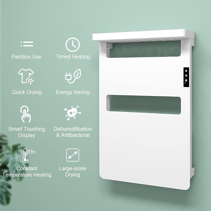 Towel Warmer with Timer for Bathroom, Towel Warmer Rack with Top Shelf, Heated Towel Rack Wall Mounted, Electric Towel Warmer, Towel Heater, Bath Towel Dryer, Hardwired or Plug-in - 28x18 inch