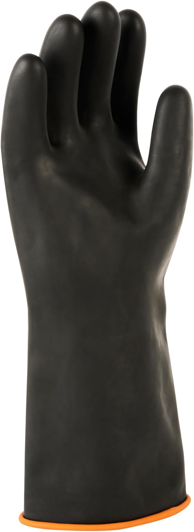 Restaurantware Chemical Resistant Gloves 10 Count 13.78 x 5.906 Inches Rubber Heavy Duty Work Gloves Industrial Slip-Resistant Extra Large Black