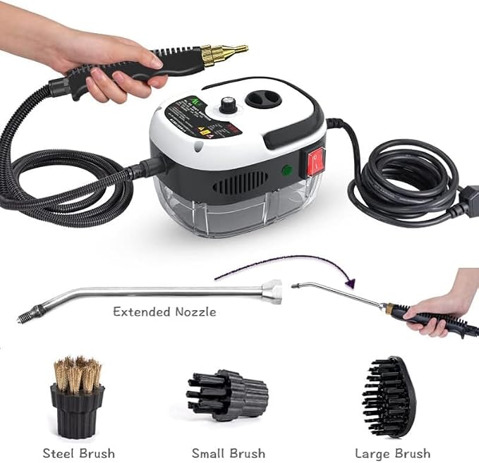 High Temperature Pressurized Steam Cleaner, 2500W Handheld Small High Pressure High Heat Steam Cleaning Machine, Portable Tank for Kitchen Toilet Car