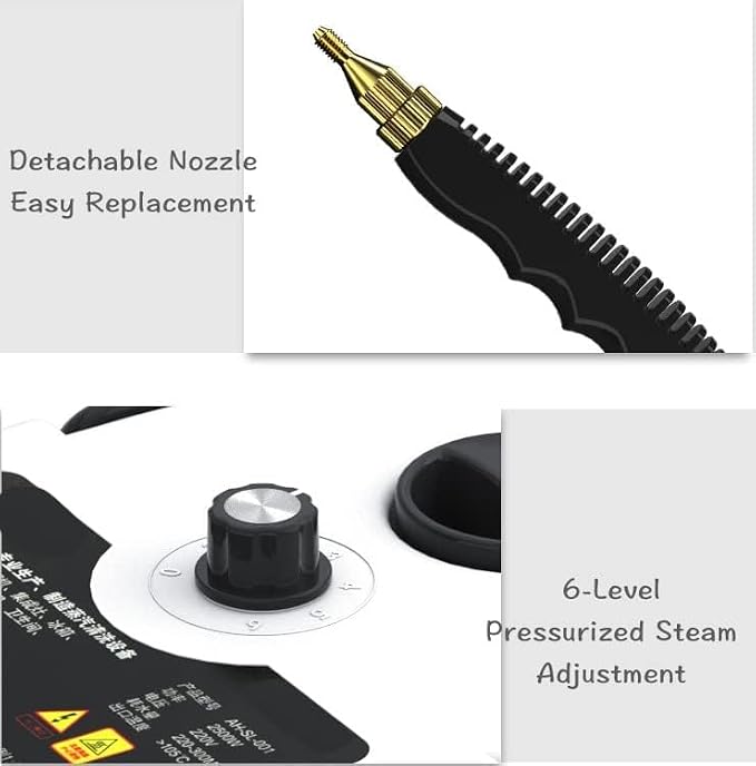 High Temperature Pressurized Steam Cleaner, 2500W Handheld Small High Pressure High Heat Steam Cleaning Machine, Portable Tank for Kitchen Toilet Car