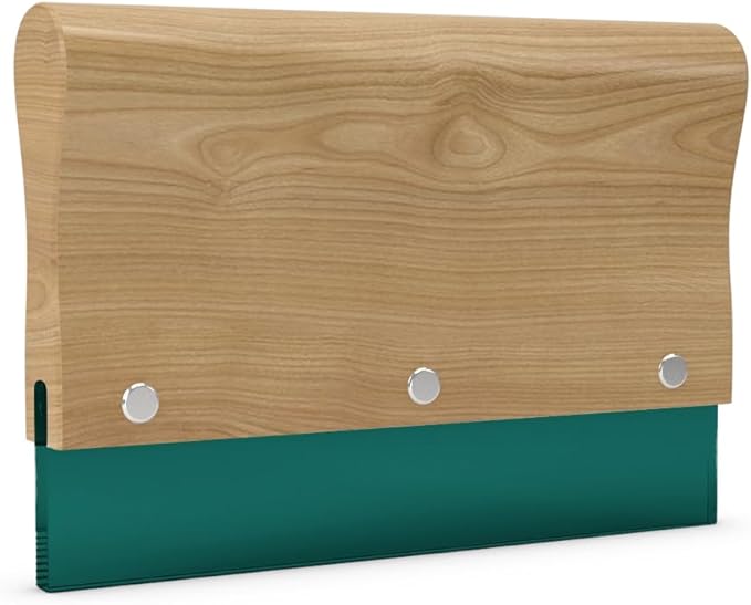 Ecotex Wooden Screen Printing Squeegee 10" - 70 Durometer Rubber Blade, Ink Scraper for Silk Screen Frames, Durable Clear Blade, Screen Printing Supplies
