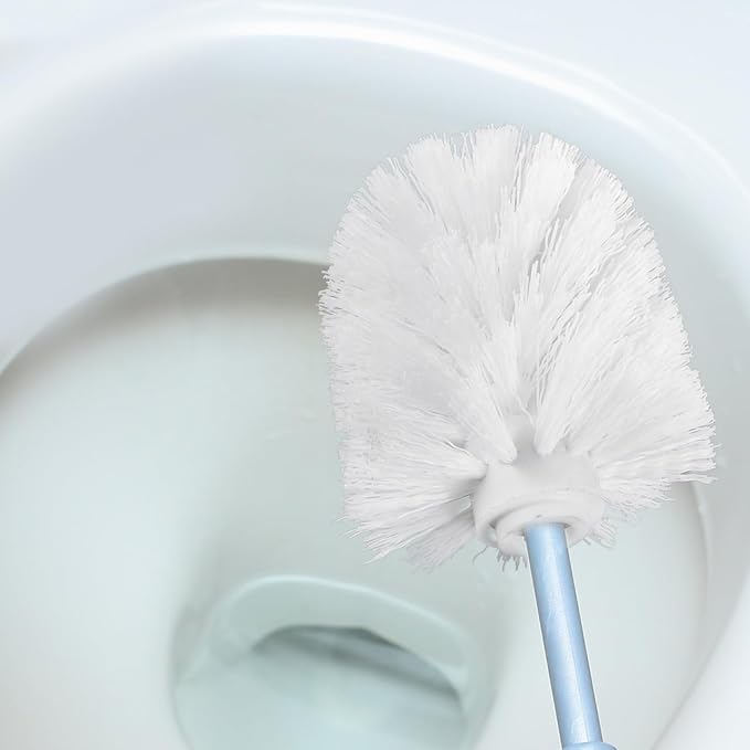 HOMSFOU 5Pcs Toilet Brush Replacement Heads - Universal Plastic Bowl Brush Heads with Dense Bristles, Spherical Design Bathroom Cleaning for Home, Hotel, Apartment