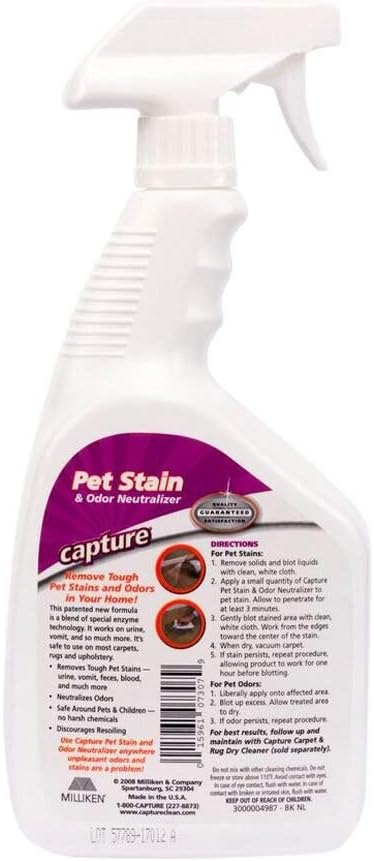 Capture Carpet & Rug Dry Cleaner (2.5lb) Pet Stain & Odor Neutralizer (32 oz), Pet Stain Remover for Carpet, Rug, Couch, Car & Upholstery - Bundle