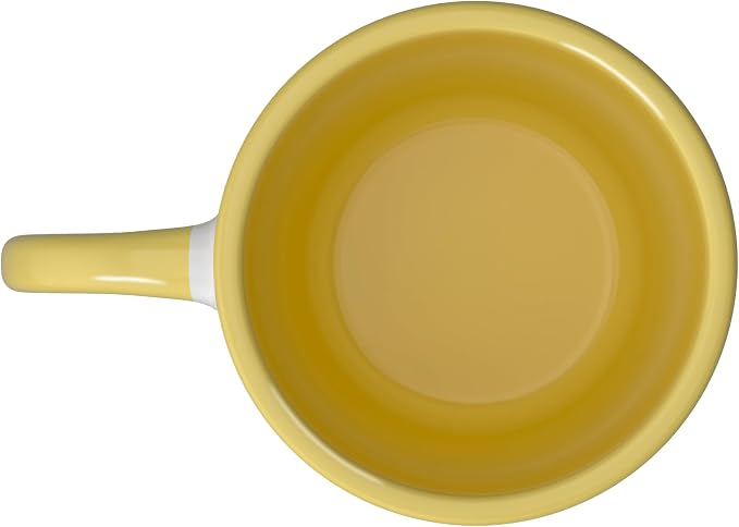 Coffee & Cleaning Supplies Daily Fuel Ceramic Mug, Yellow/White