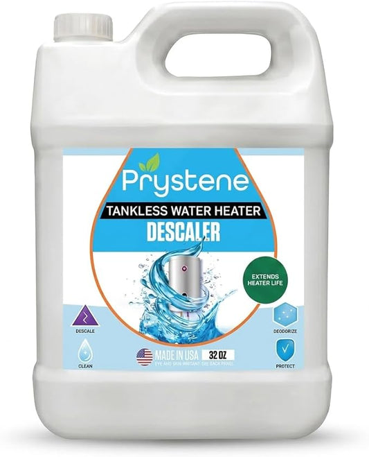 Tankless Water Heater Descaler Solution (32 Fluid Ounces) - Professional-Grade Descaler/Cleaner Restores Heating Efficiency. Easy to Use, Food Grade Ingredients, Biodegradable, Made in USA.