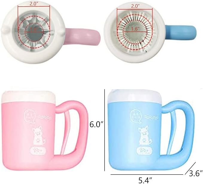 Creation Core Portable Dog Paw Washer Cup Pet Paw Cleaner for Dogs Cats Grooming with Muddy Paws Comfortable Silicone Dog Feet Cleaner Automatic, Pink