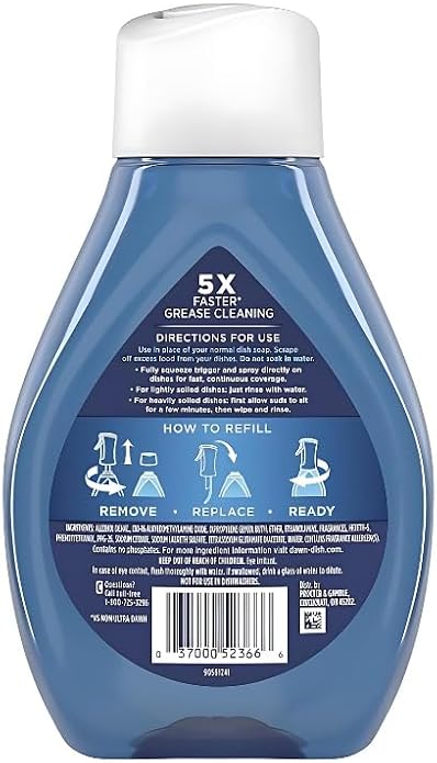 Platinum Powerwash Fresh Scent Liquid Dish Spray 16 oz + 16 oz Refill Bundle with Microfiber Cloth - Dish Soap - Powerwash for Dishes and Hard-to-Reach Items - (4 Items)