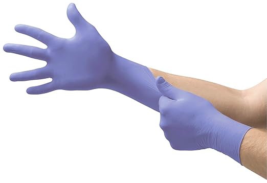 Microflex SU-690 Disposable Nitrile Gloves, Latex-Free, Powder-Free Glove for Cleaning, Mechanics, Automotive, Industrial, or Medical Applications, Violet, Size X-Large, Box of 100 Units