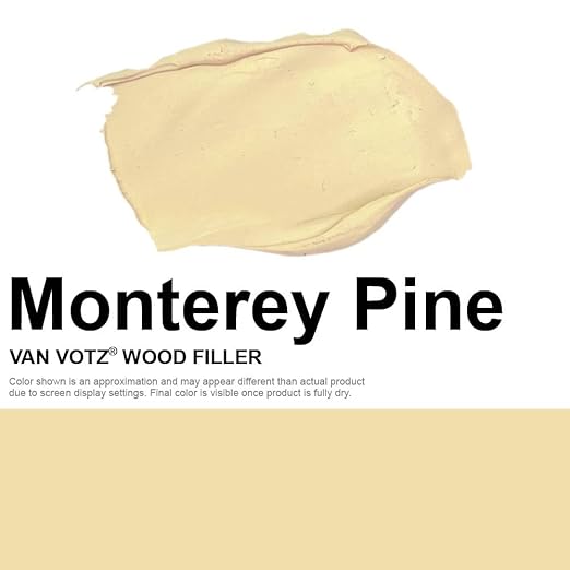 Waterproof Wood Filler [1-Quart, Monterey Pine] - Exterior Grade Wood Repair in 18 Paintable and Stainable Colors. Strong Adhesion and Durability for Outdoor Wood in All Weather Conditions.