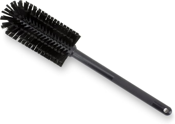 SPARTA Large Water Bottle Brush Ideal for Wide-Mouth Jars, Bottles and Tumblers, Dishwashing Tool with Handle for Home and Commercial Kitchens, Plastic, 16 Inches, Black, (Pack of 4)