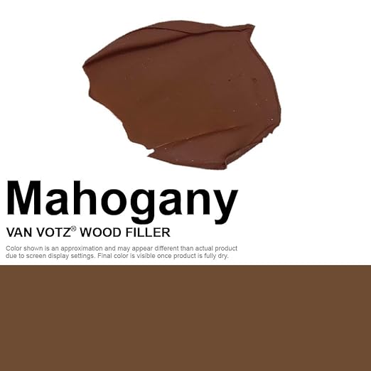 Waterproof Wood Filler [Half-Pint, Mahogany] - Exterior Grade Wood Repair in 18 Paintable and Stainable Colors. Strong Adhesion and Durability for Outdoor Wood in All Weather Conditions.