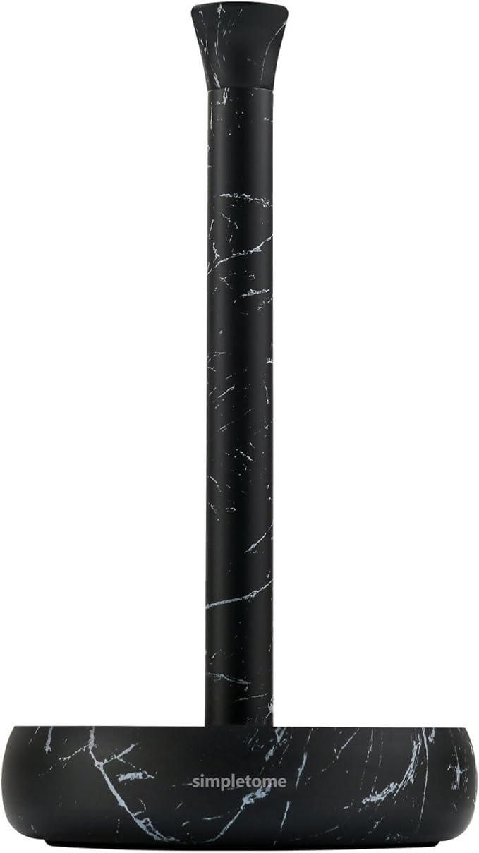 simpletome Heavy Duty Paper Towel Holder Countertop Prevent Kitchen Paper from Unraveling (Marble Black)