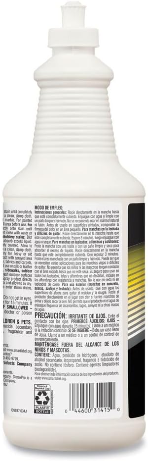 CloroxPro Urine Remover for Stains and Odors Pull Top, 32 Ounces Each (Package May Vary) (Pack of 6) (31415)