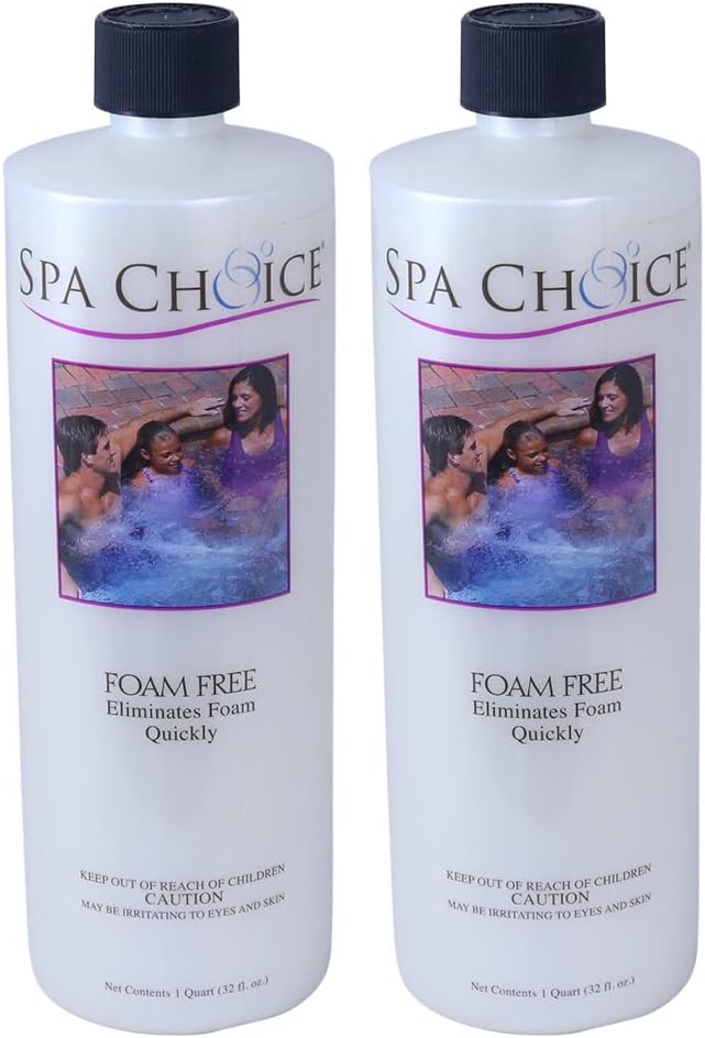 SpaChoice 1-Quart 2-Pack Premium Foam Free Hot Tub Anti-Foam, Made in USA