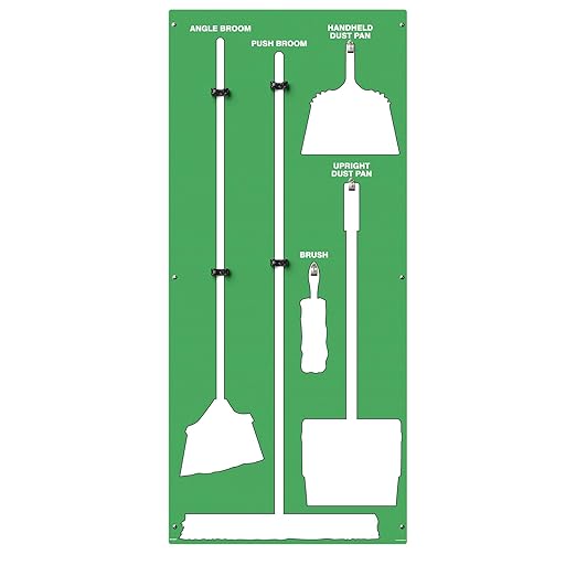 Clean & Sweep 5S Shadow Board/Wall Mount Broom Holder, 68" x 30" Board, 5S Cleaning Station - Board Only, Tools Sold Separately, Made in The USA by AccuformNMC, Green/White, PSB614GNWT