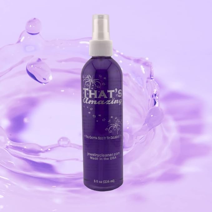 That's Amazing Jewelry & More Cleaner - Sparkling Gold, Silver, Platinum, Antique, Costume, Diamonds, Opals, Pearls, You Gotta See It to Believe It 8 Ounce (Spray Top) by JewelryCleaner.com