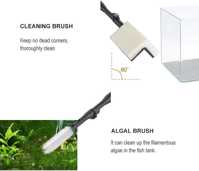 UPETTOOLS Aquarium Gravel Cleaner - Electric Automatic Removable Vacuum Bundle with 6 in 1 Aquarium Cleaning Tool