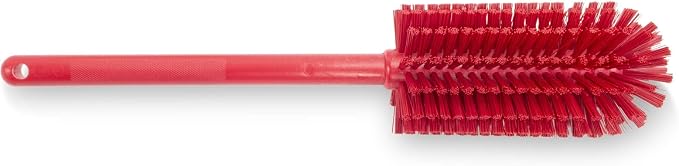 SPARTA Large Water Bottle Brush Ideal for Wide-Mouth Jars, Bottles and Tumblers, Dishwashing Tool with Handle for Home and Commercial Kitchens, Plastic, 16 Inches, Red