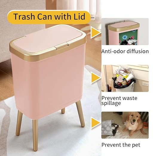 Procade Automatic Motion Sensor Bathroom Trash Can with Lid, 3 Gallon Touchless Trash Bin, Smart Plastic Garbage Can Small Green Wastebasket for Toilet, Office, rv, Bedroom, Living Room