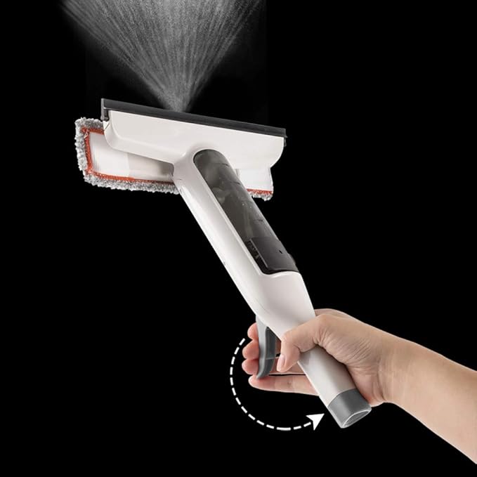 Window Squeegee Cleaner, JEHONN 3 in 1 Window Cleaning Tools with Spray Scrubber Handle Window Washer for Glass Outdoor
