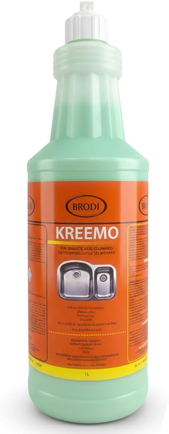 Kreemo Multi-Surface Cream Cleaner – Cuts Grease, Scuff Marks & Hard Water Stains, Leaves Bright Lustrous Finish, Safe for Stainless Steel, Brass, Porcelain & Ceramic (Pack of 1)