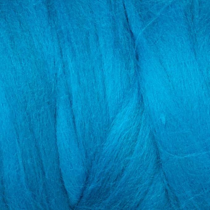 Kondoos Colored Natural Wool roving, 1 lb. Best Wool for Needle Felting, Wet Felting, handcrafts and Spinning.Wool Felting Yarn Supplies (Turquoise, 1 lb)