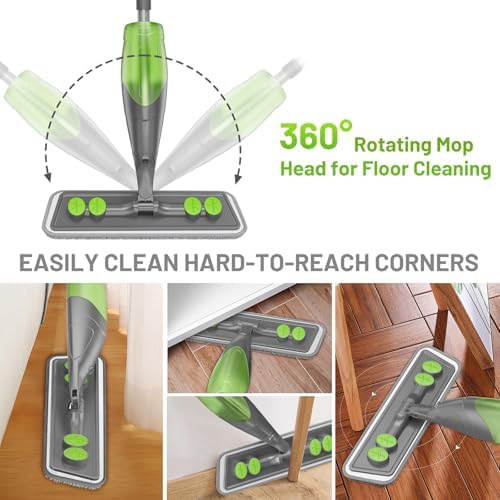 Spray Mop for Floor Cleaning with 6 Microfiber Washable Pads