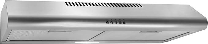 COSMO COS-5MU30 30 in. Delta Collection Ducted Under Cabinet Range Hood, Button Controls, Reusable Filters, LED Lights, Stainless Steel