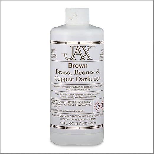 JAX Brown Darkener - Metal Finishing Solution - Antique Finish without Heat or Electricity - Pint