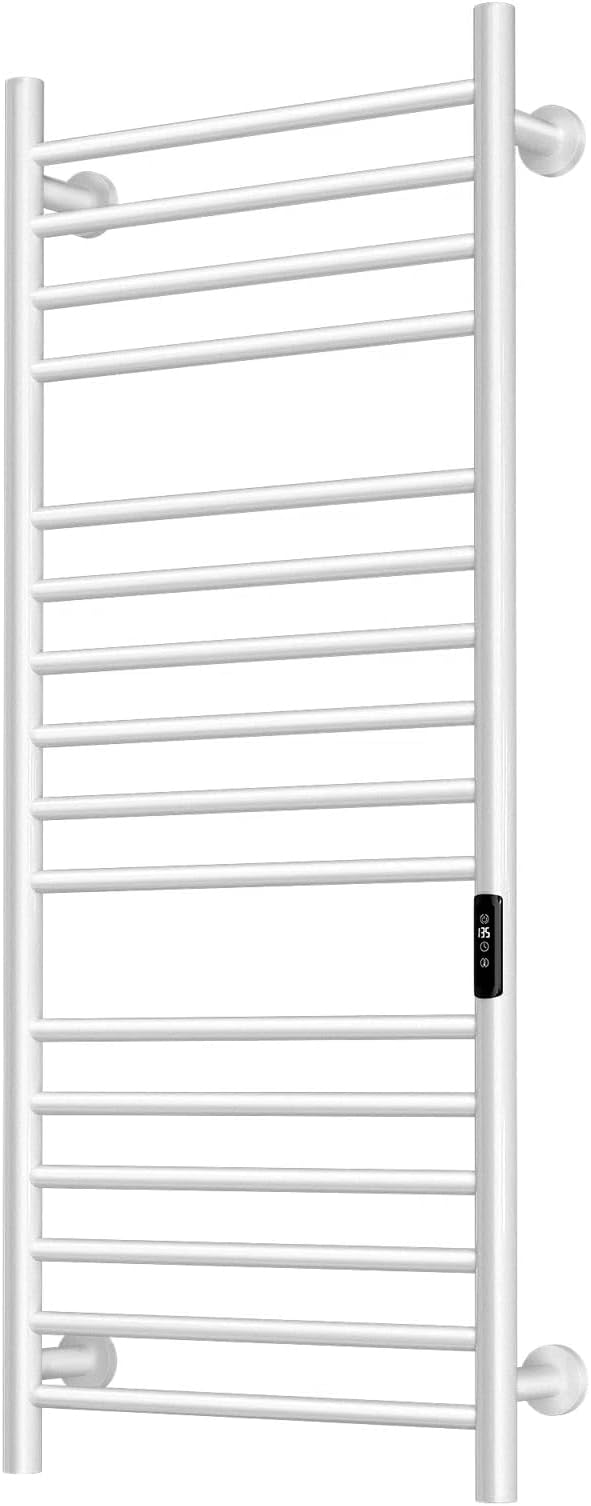 45.3"(L) x 19.5"(W) Wall Mounted Towel Warmer, Heated Towel Racks for Bathroom, Towel Dryer Heater, 16-Bars White, CSA Certified.