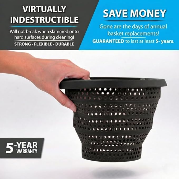 Pool Skimmer Basket [5-Year Warranty] [2-Pack] | Compatible with Pentair U-3 and Hayward SP1070 Inground - B9 Replacement | The Samson [BlackMAGIC] | Epic Strength | Superfine XL Filter Socks