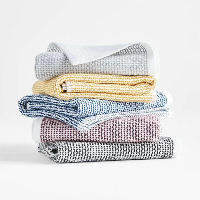 Realm 17" x 27" 100% Cotton Kitchen Towel (4 Pack) | Dobby Textured Jet Black | Soft, Plush & Absorbent with Solid White Backing