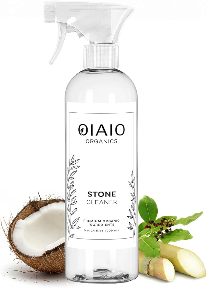 Non-Toxic Stone Countertop Cleaner - Natural Organic Ingredients that Truly Perform - 24oz - Light Coconut & Tea Tree Scent
